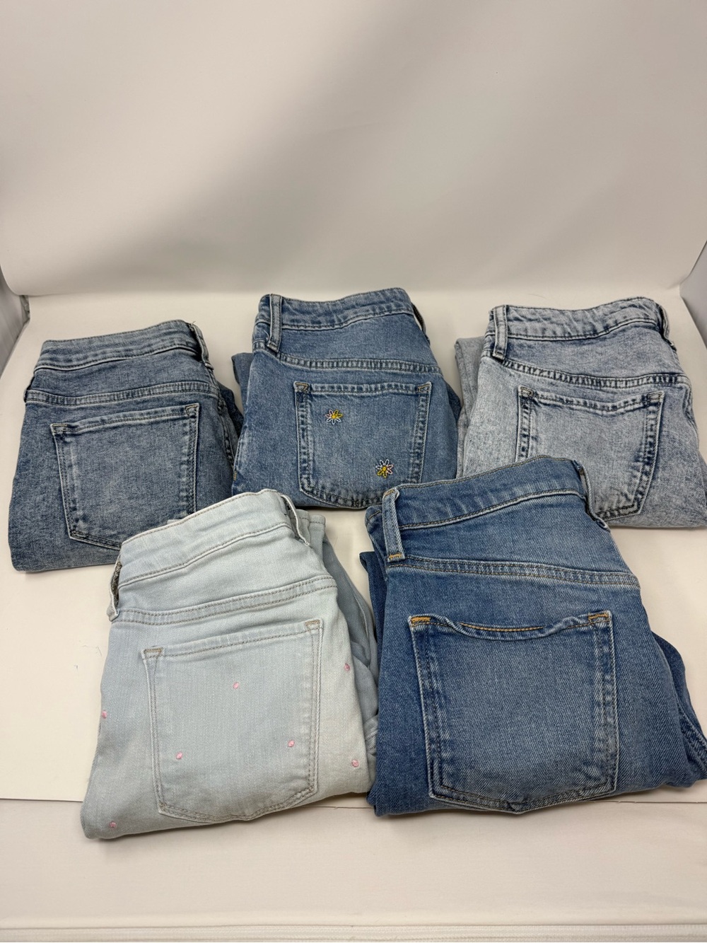 Gap and Old Navy Girls 14 Set of 5 Jeans Bundle Girlfriend Jegging Straight Leg